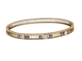 Sloan & Co. Sapphire Diamond Bangle Bracelet