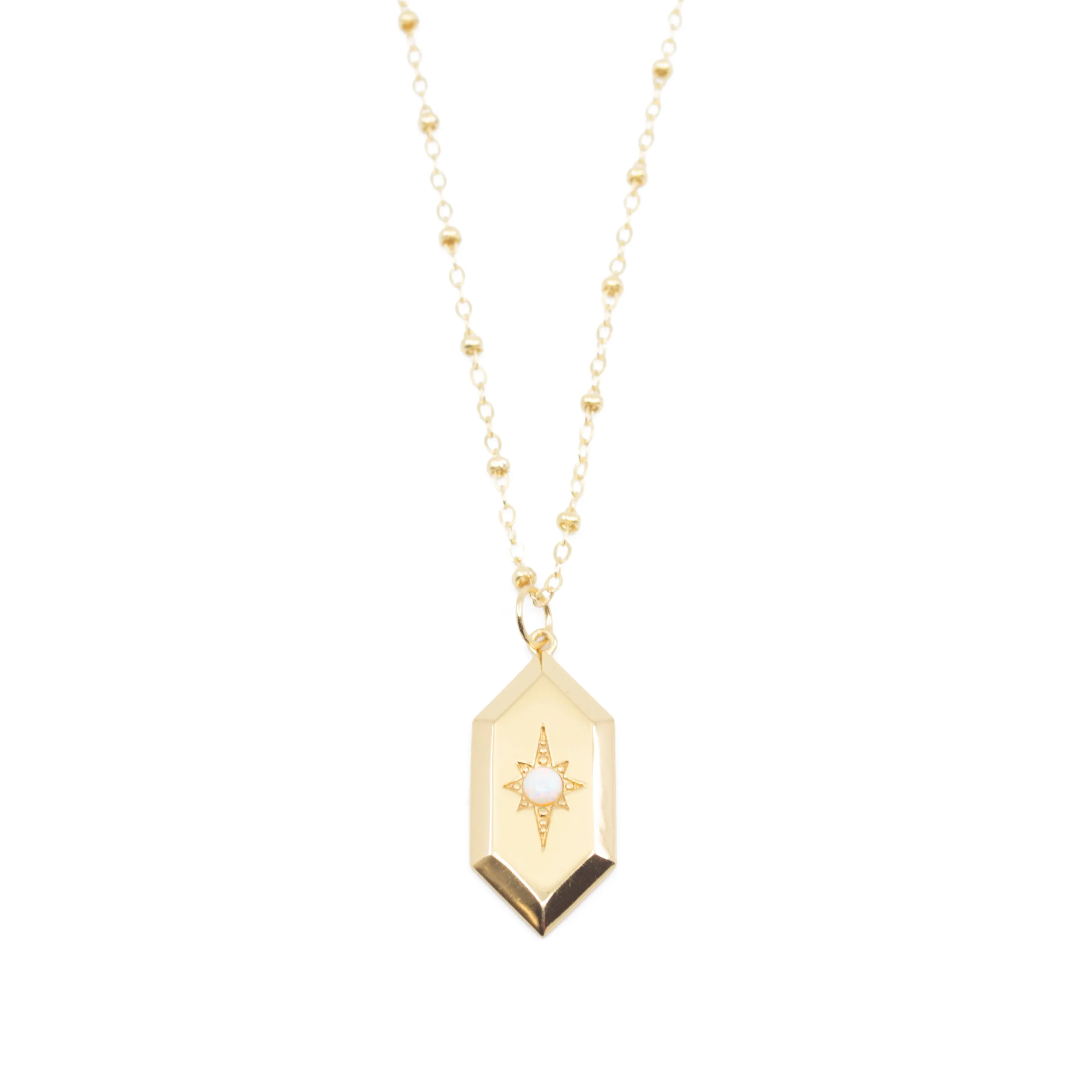 Sloane Opal Amulet Necklace in Gold