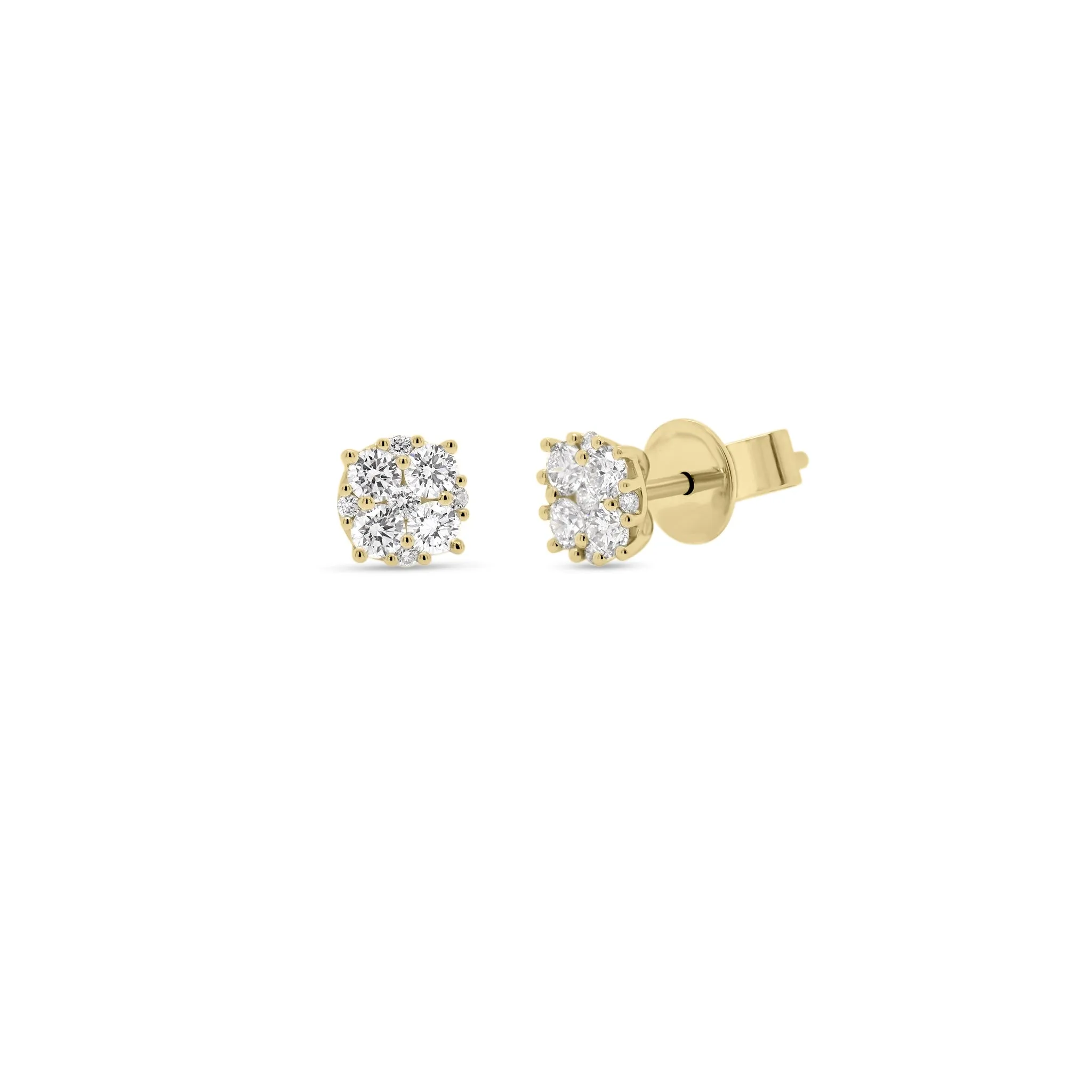 Small Diamond Cluster Stud Earrings