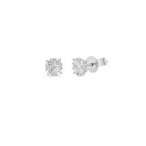 Small Diamond Cluster Stud Earrings