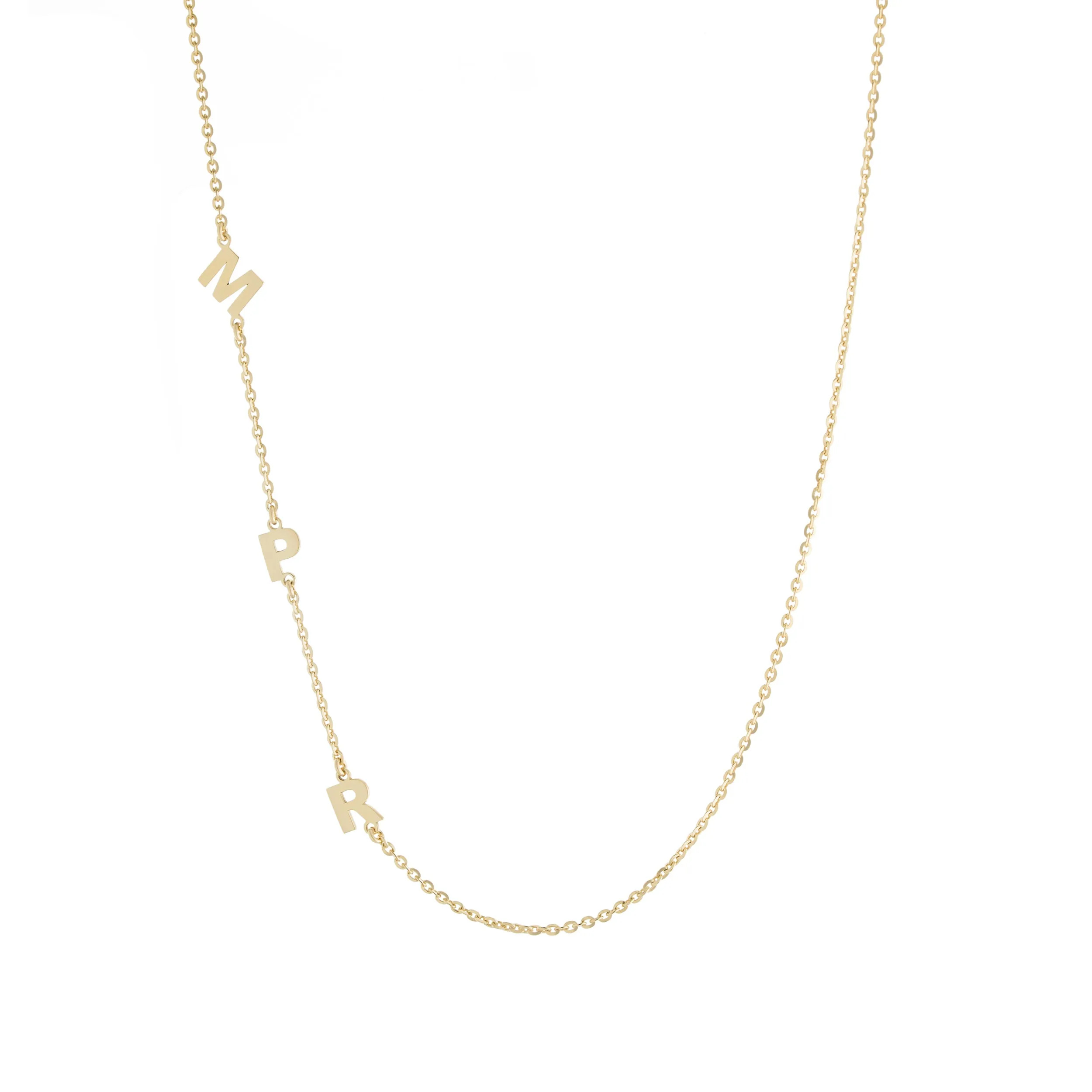 Smooth Asymmetrical Initial Necklace