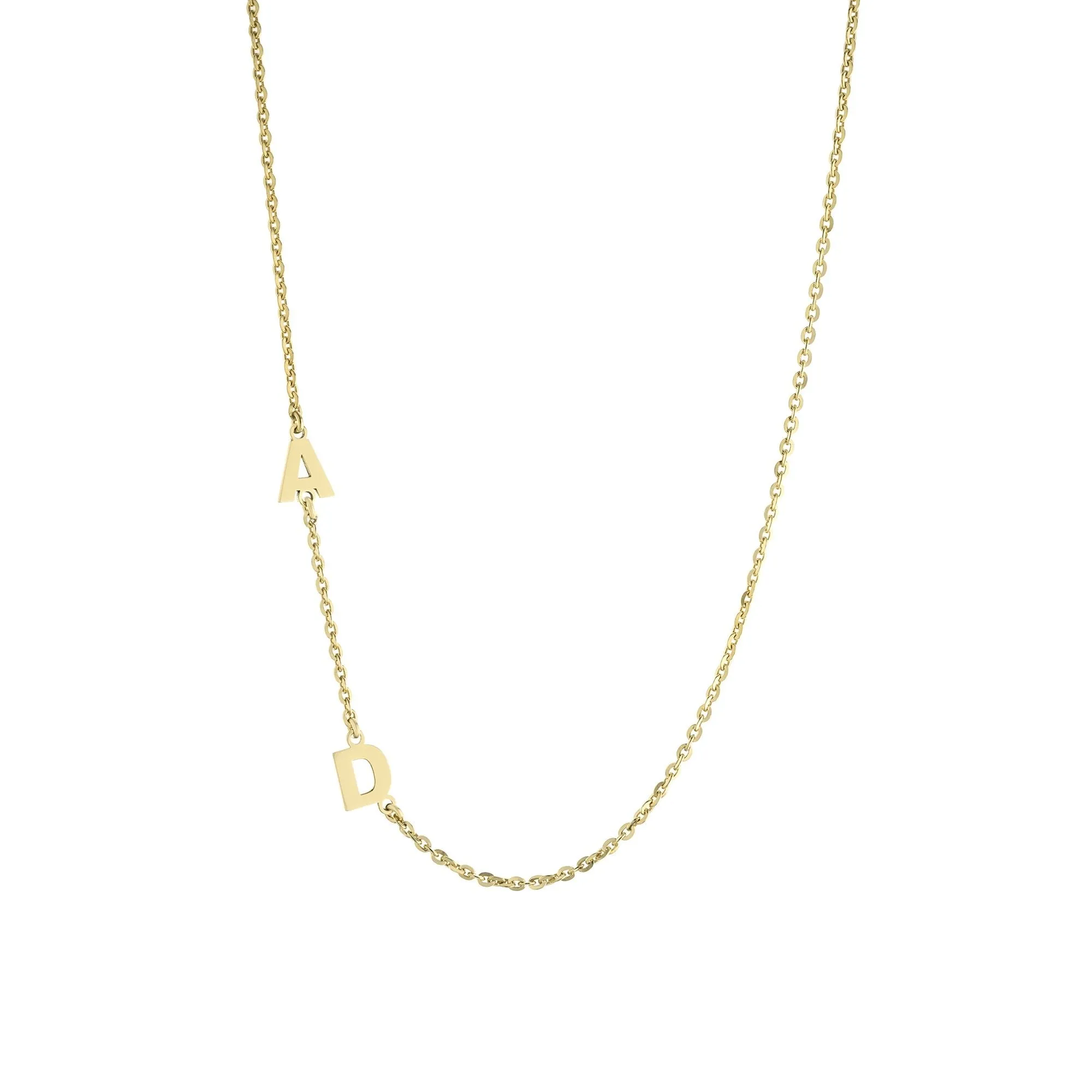 Smooth Asymmetrical Initial Necklace