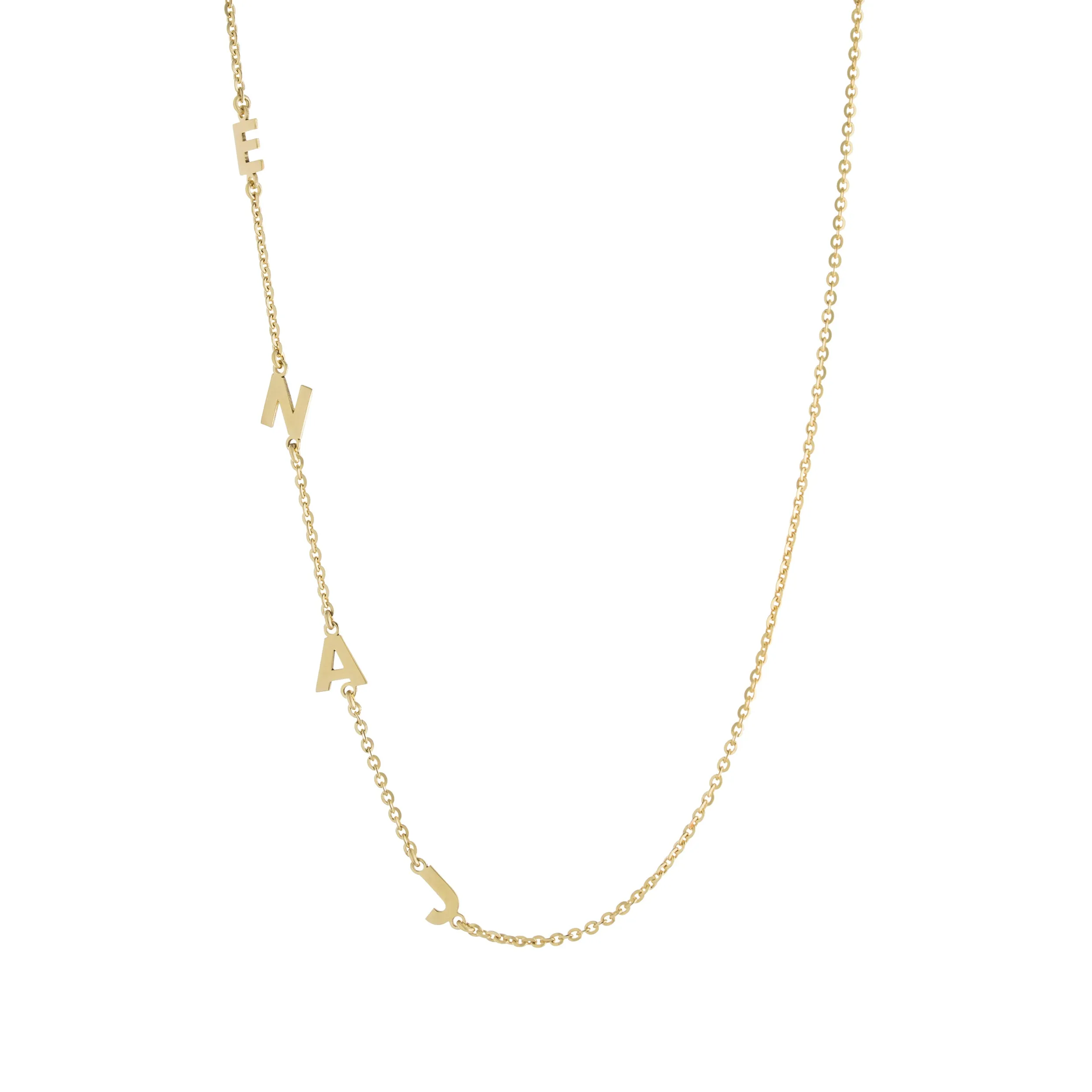 Smooth Asymmetrical Initial Necklace