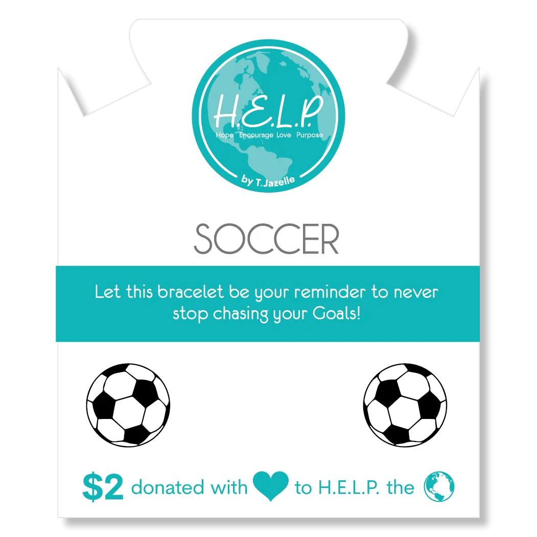 Soccer Charm with Blue Opal Jade Charity Bracelet