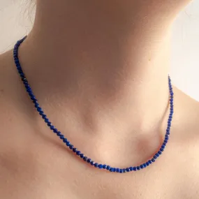 Solid 9 Carat Yellow Gold Lapis Lazuli Necklace