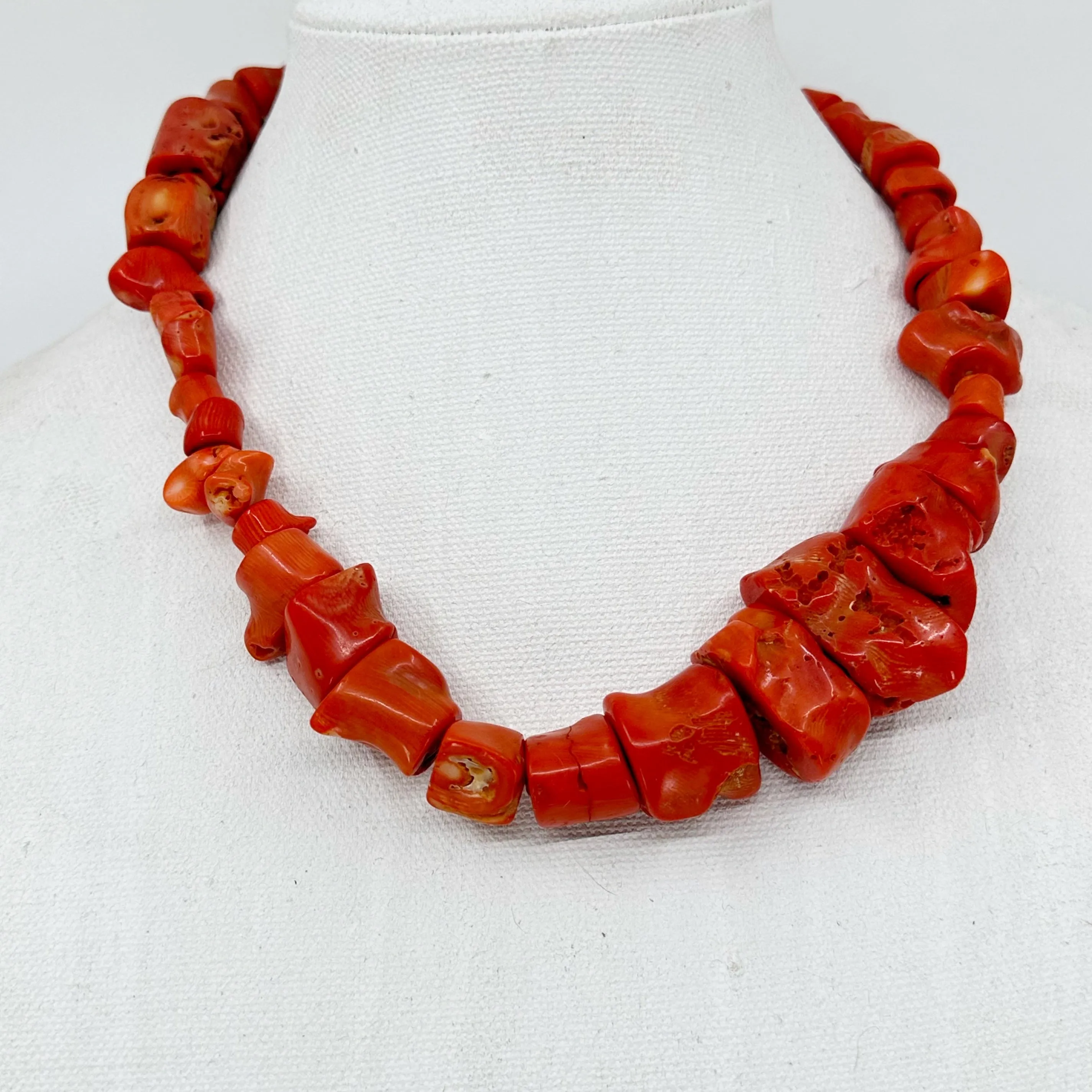 Sterling silver branch coral bead necklace GM57