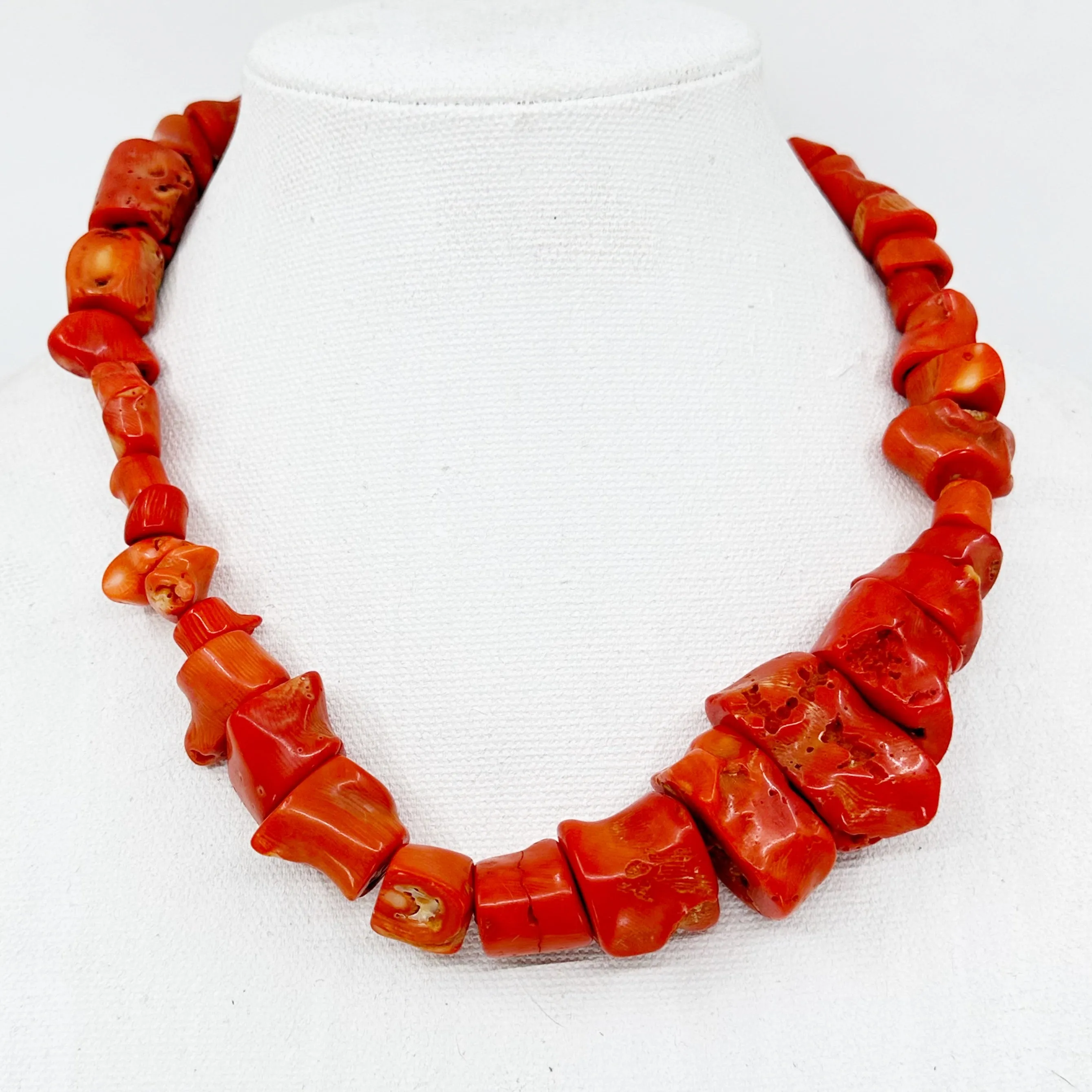 Sterling silver branch coral bead necklace GM57