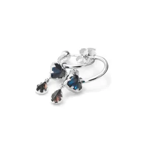 Stolen Girlfriends Club Liquid Heart Anchor Earrings - Sterling Silver & London Topaz