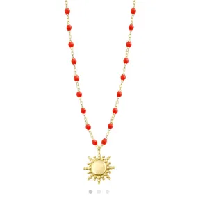 Sun Classic Gigi Coral necklace, Yellow Gold, 16.5"