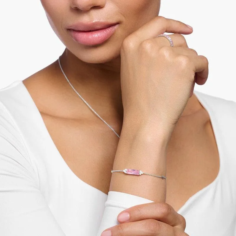 Thomas Sabo Bracelet - Pink And White Stones - Silver