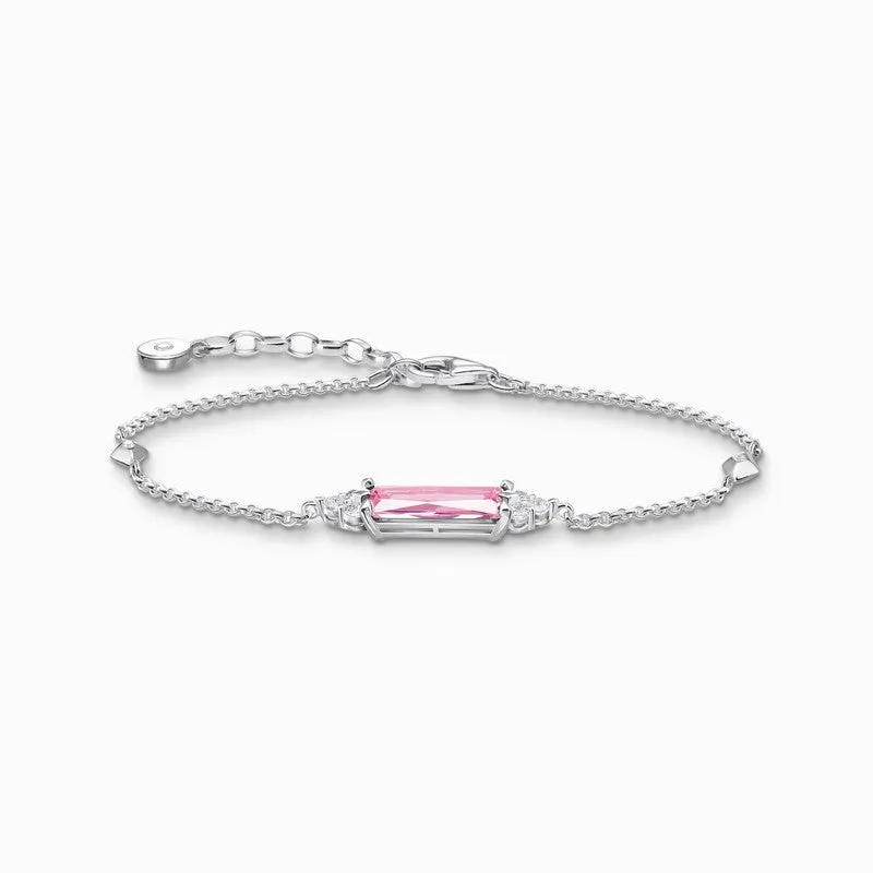 Thomas Sabo Bracelet - Pink And White Stones - Silver