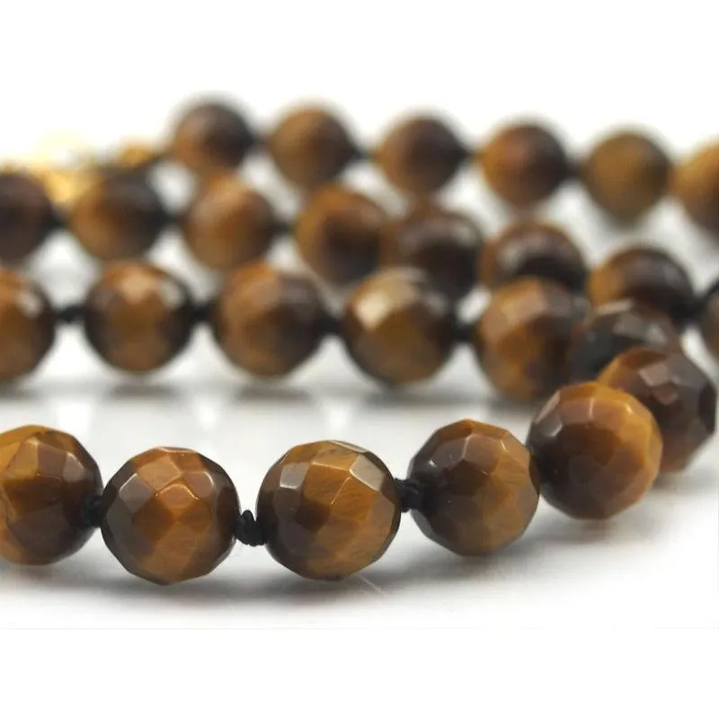 Tiger's Eye Necklace with Gold Plated S-Hook Clasp