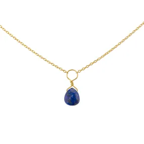Tiny Lapis Lazuli Drop Necklace