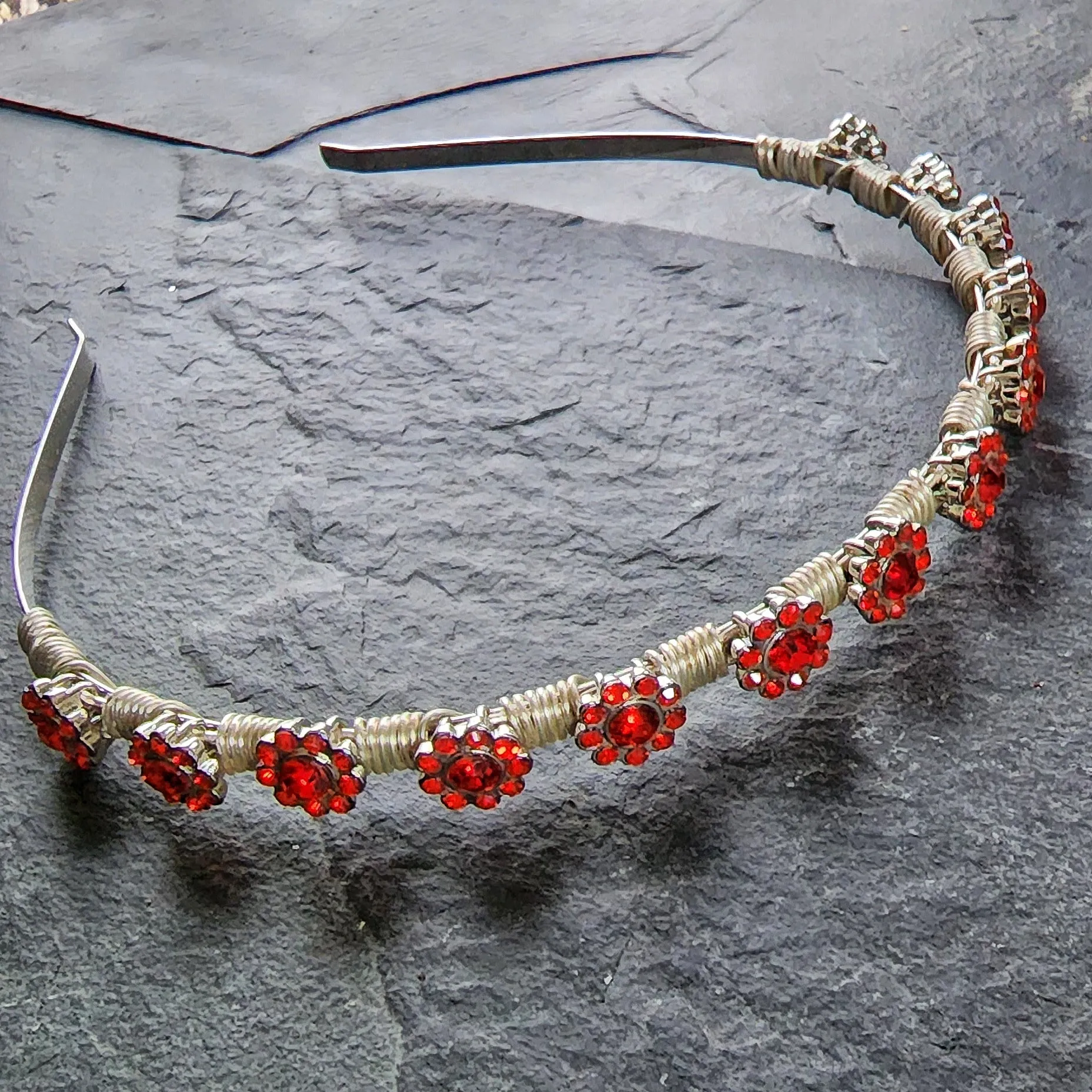 Tiny Rhinestone flower Tiara Headband Crown