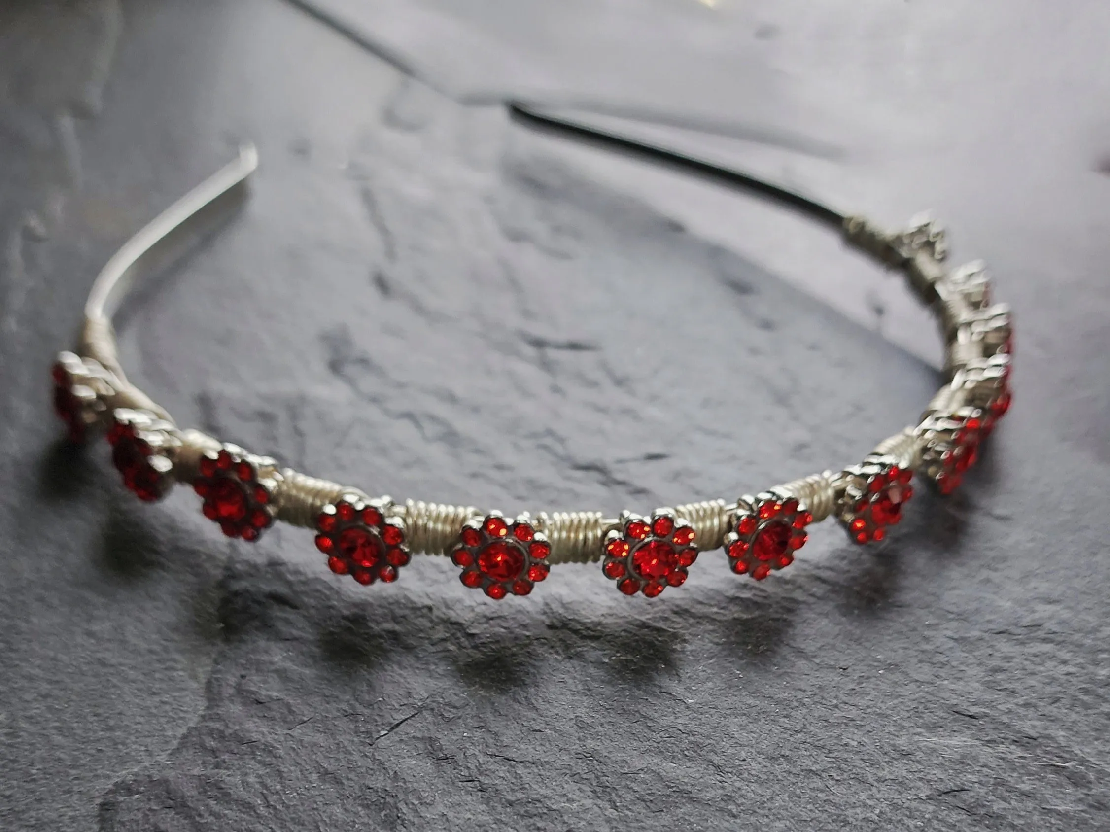 Tiny Rhinestone flower Tiara Headband Crown