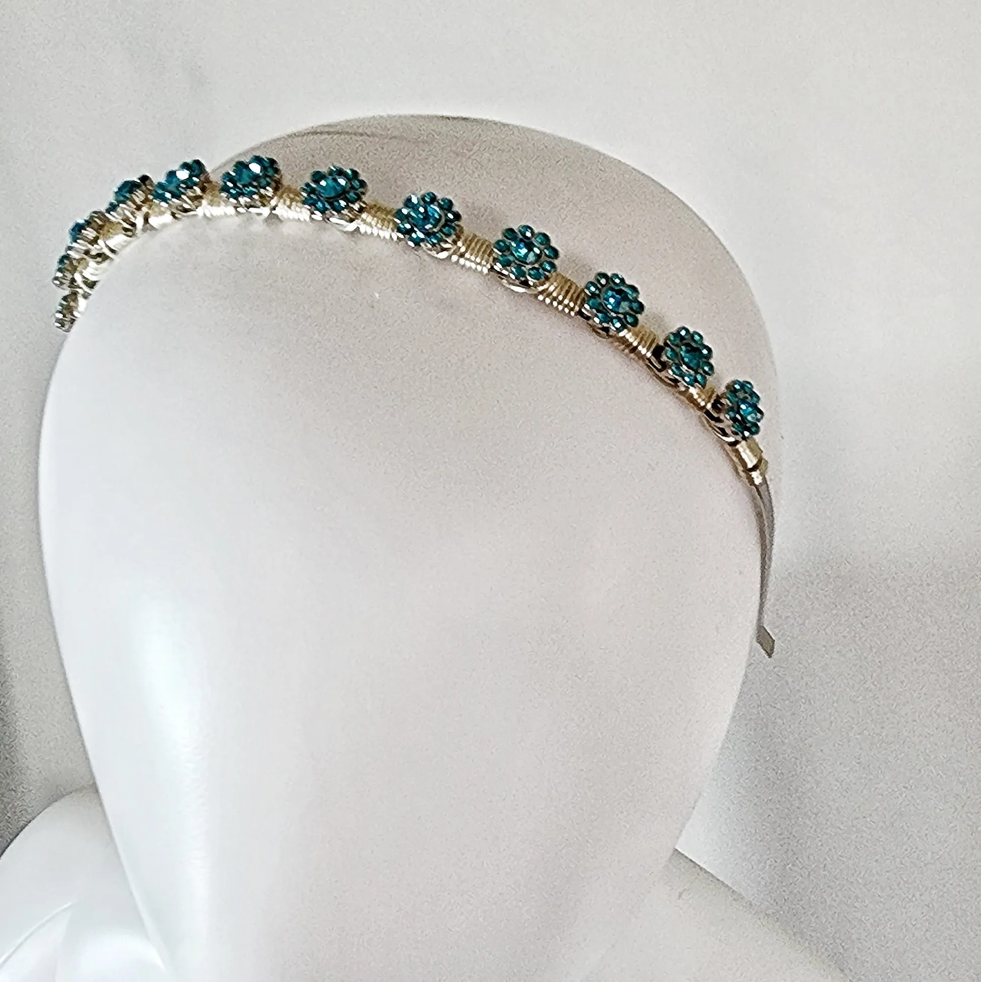 Tiny Rhinestone flower Tiara Headband Crown