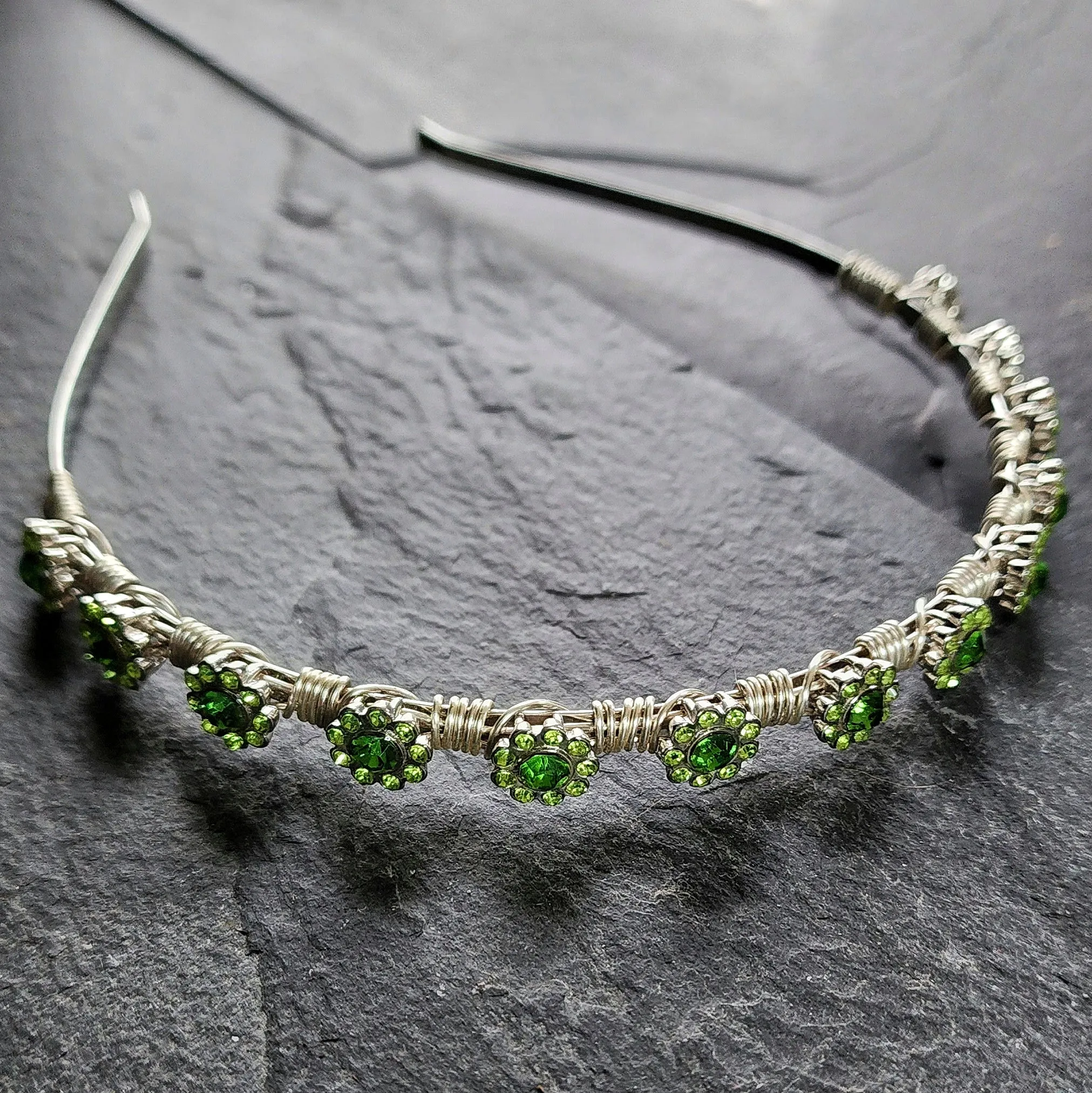 Tiny Rhinestone flower Tiara Headband Crown