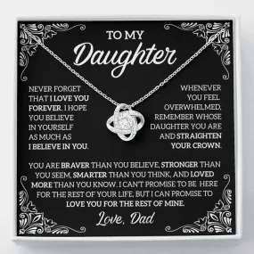 To My Daughter necklace, Love Knot Necklace, Gift for Daughter 14k Sentimental Gift