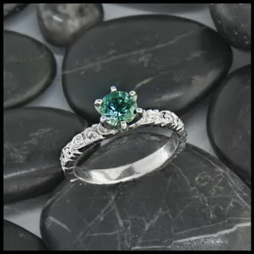 Trinity Scroll Montana Sapphire Ring
