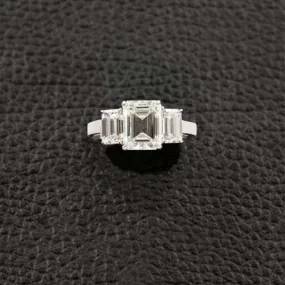 Triple Emerald cut Diamond Ring