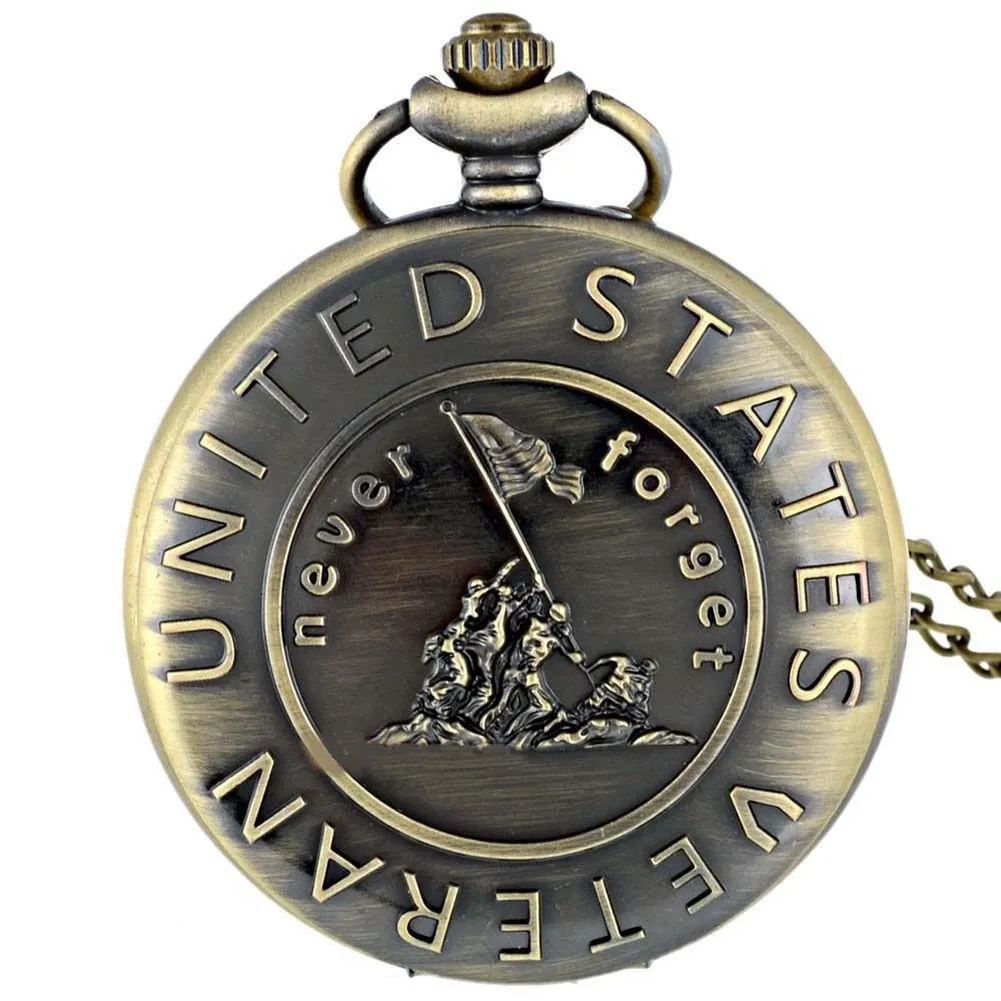 US Veteran Vintage Style Pocket Watch