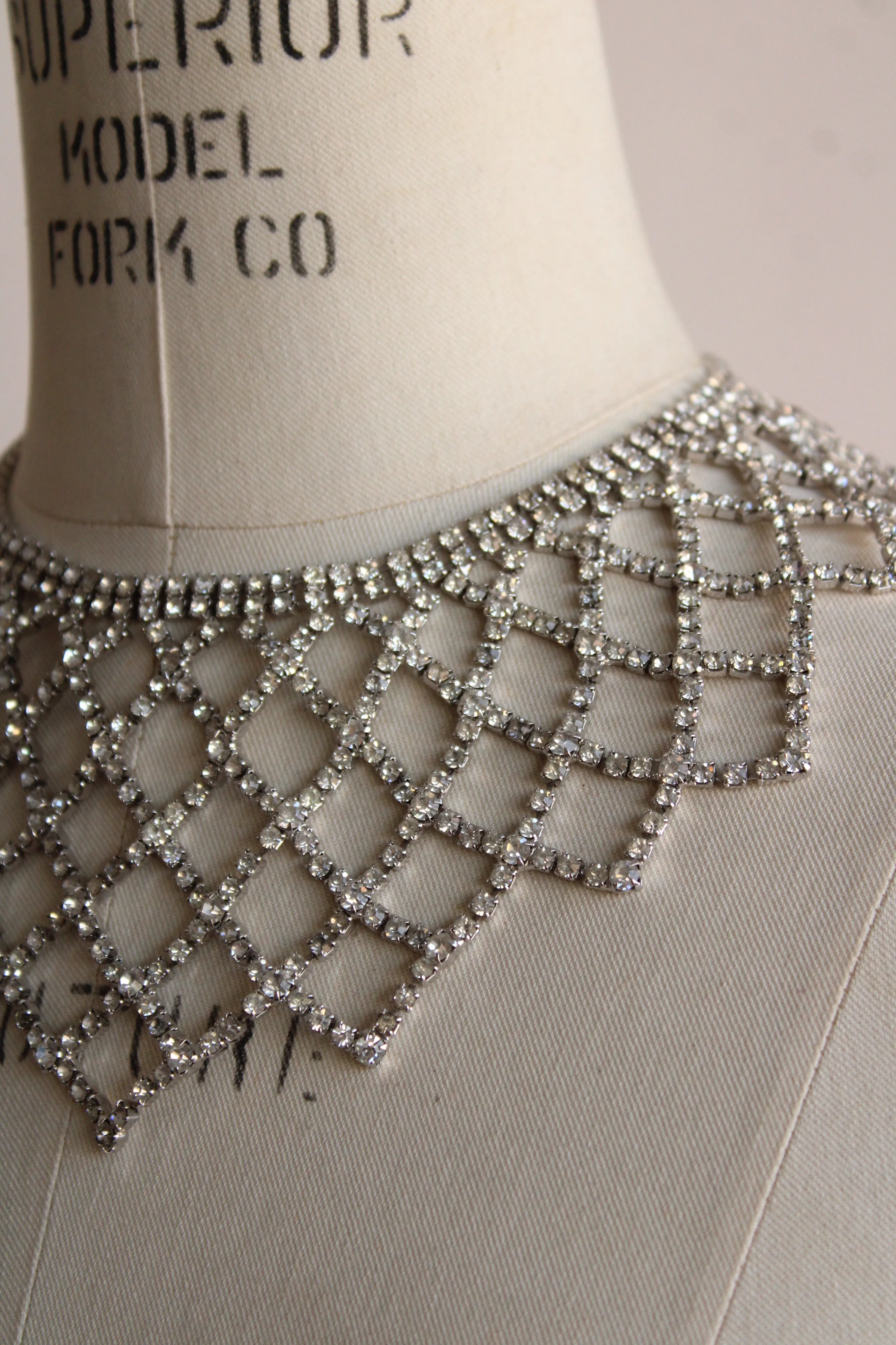 Vintage 1950s 1960s Rhinestone Statement Necklace