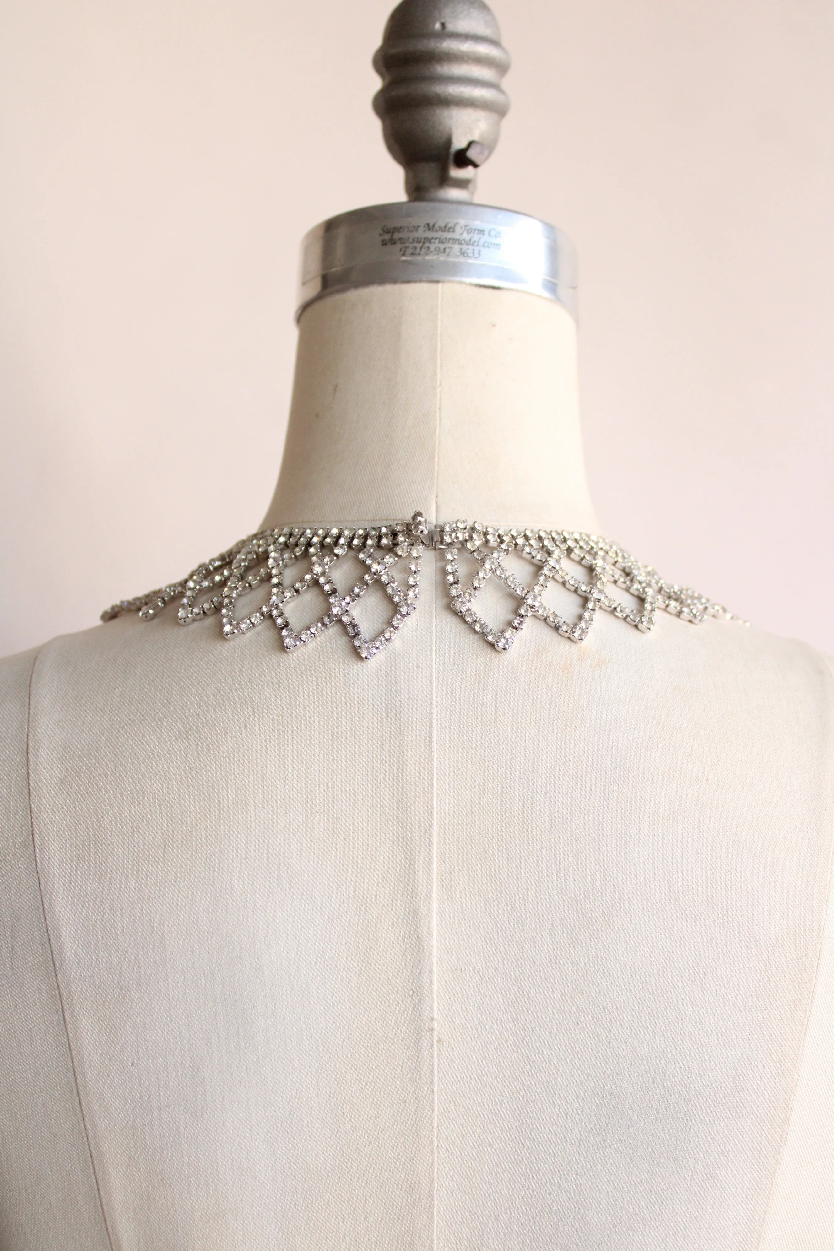 Vintage 1950s 1960s Rhinestone Statement Necklace