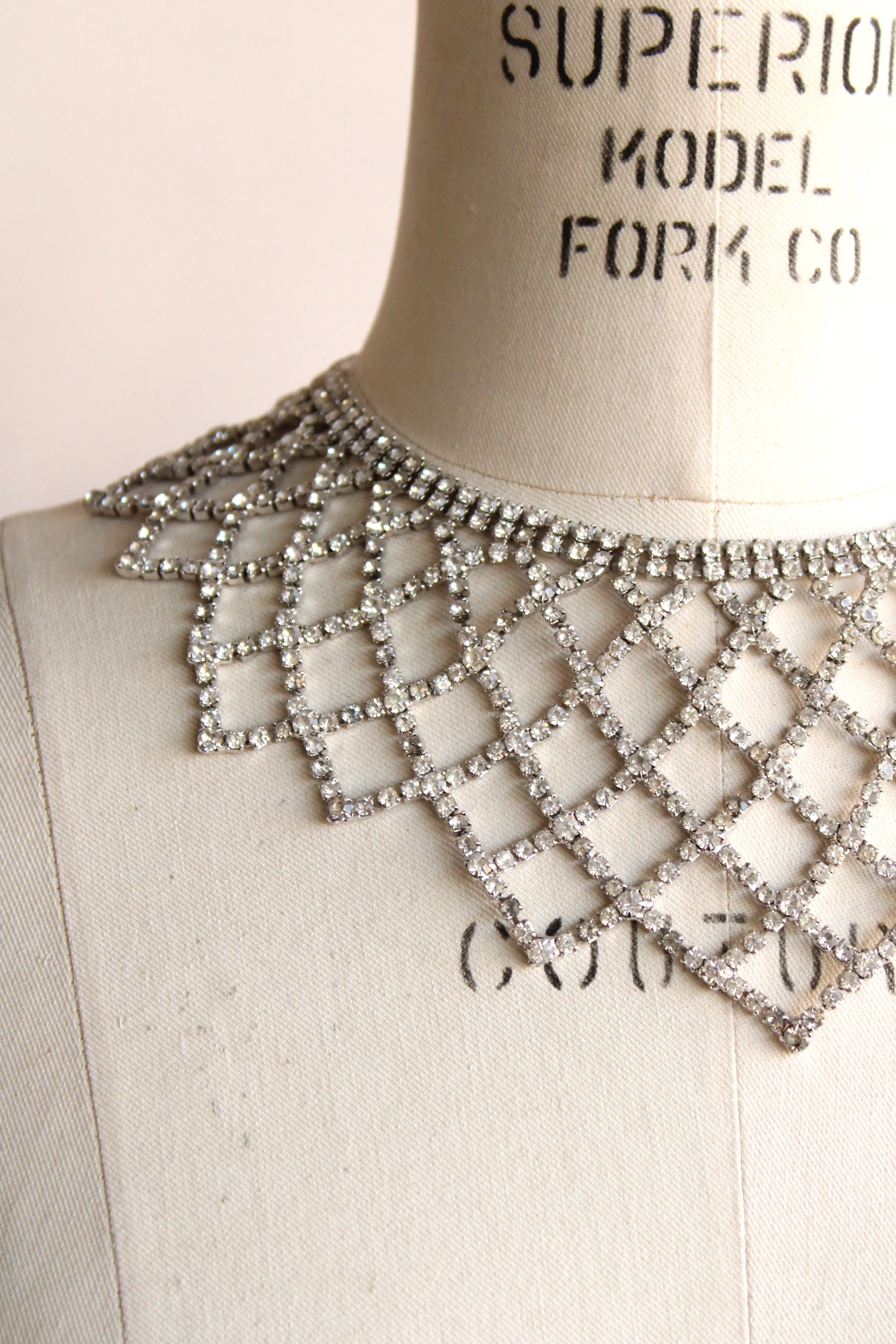 Vintage 1950s 1960s Rhinestone Statement Necklace
