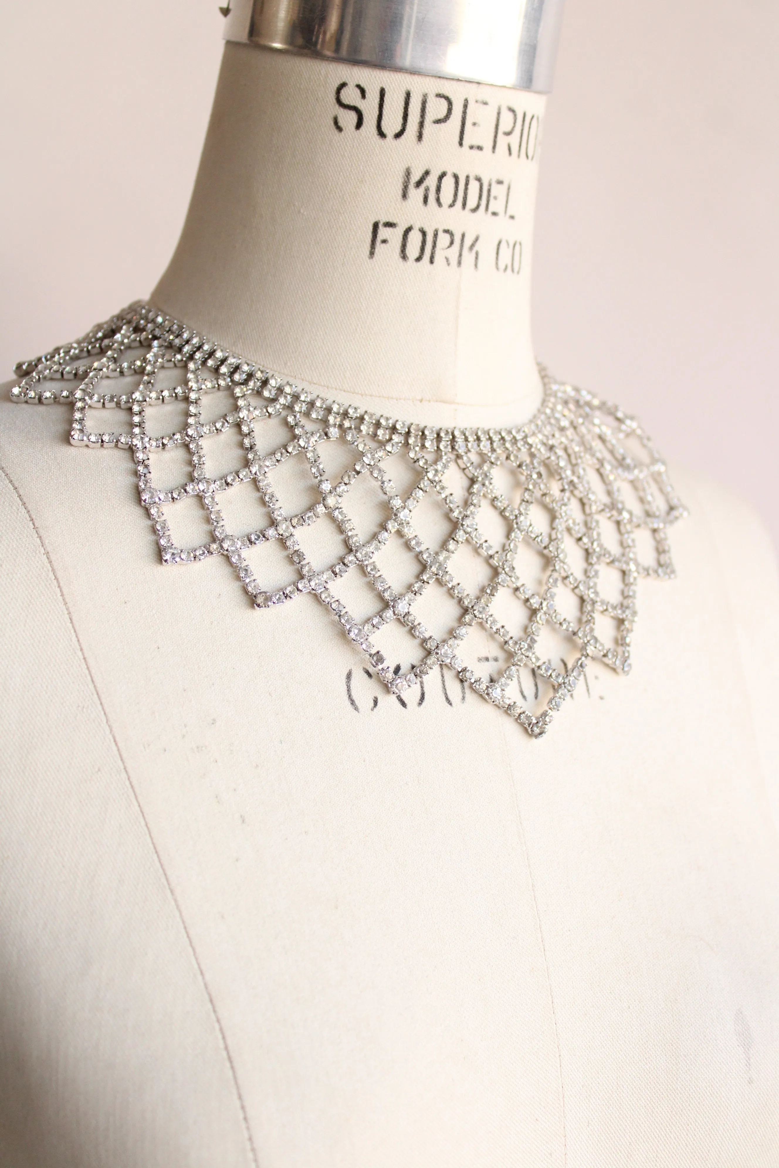 Vintage 1950s 1960s Rhinestone Statement Necklace