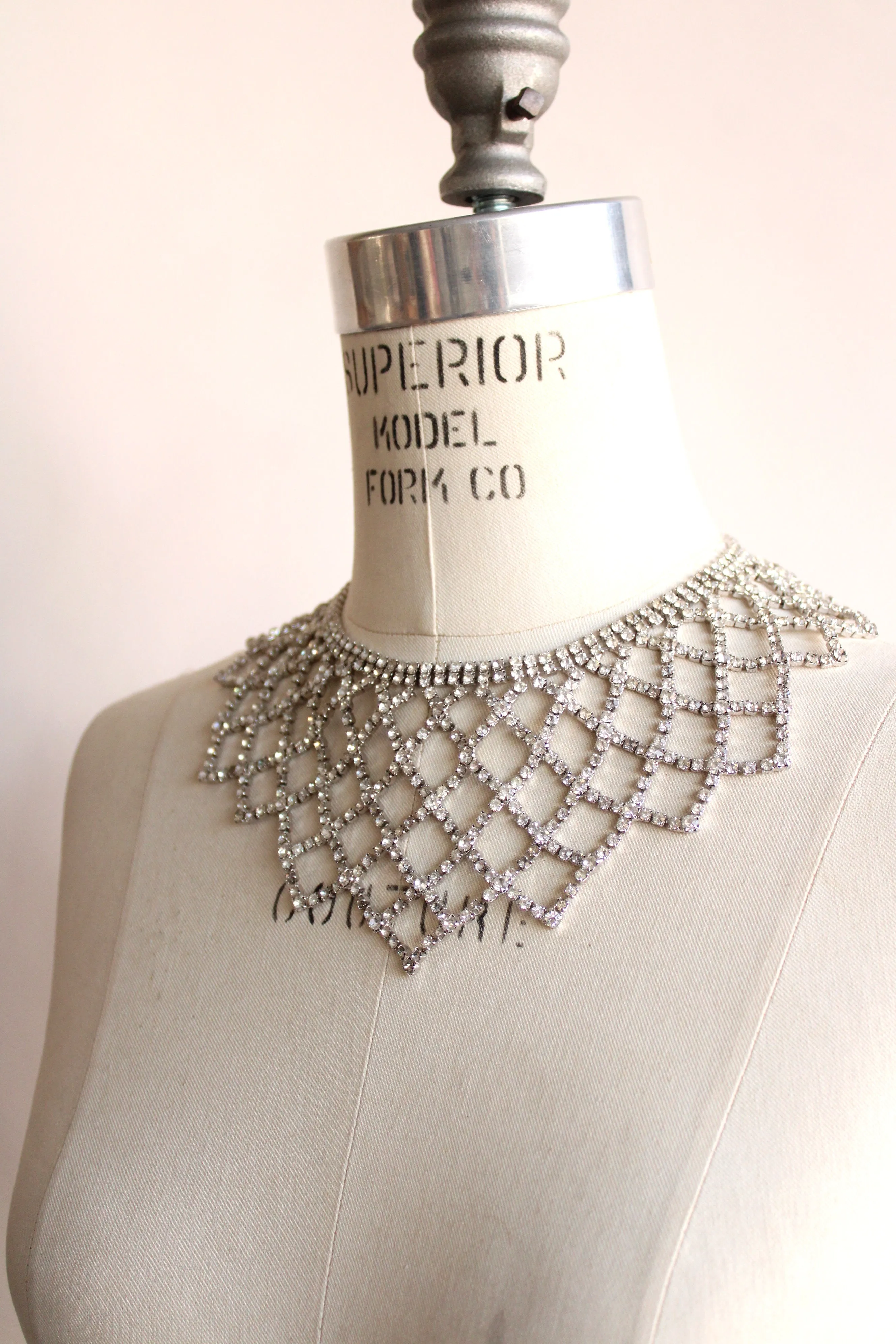 Vintage 1950s 1960s Rhinestone Statement Necklace