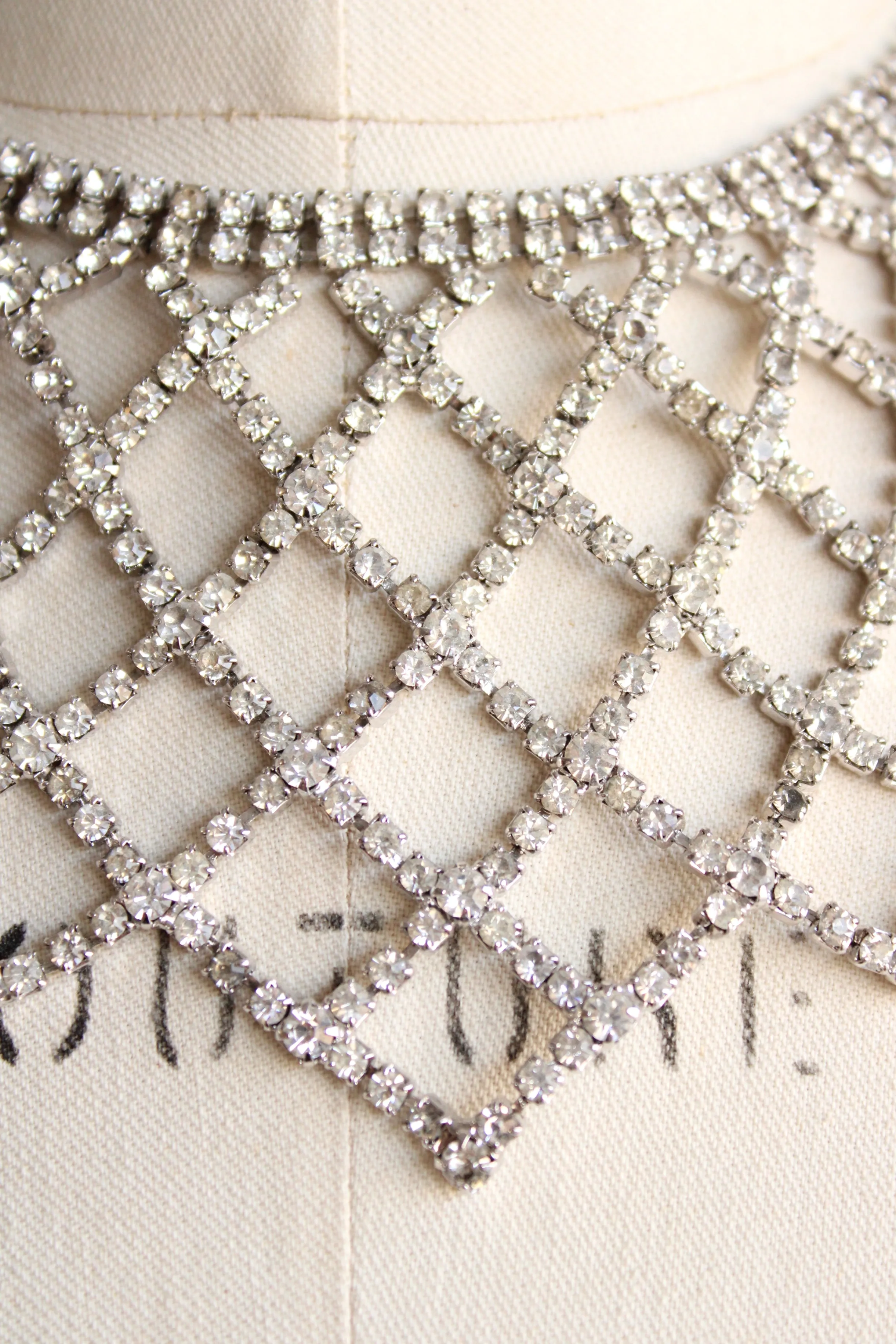 Vintage 1950s 1960s Rhinestone Statement Necklace