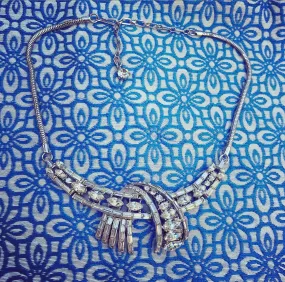 Vintage Crystal necklace by Corocraft Art Deco style