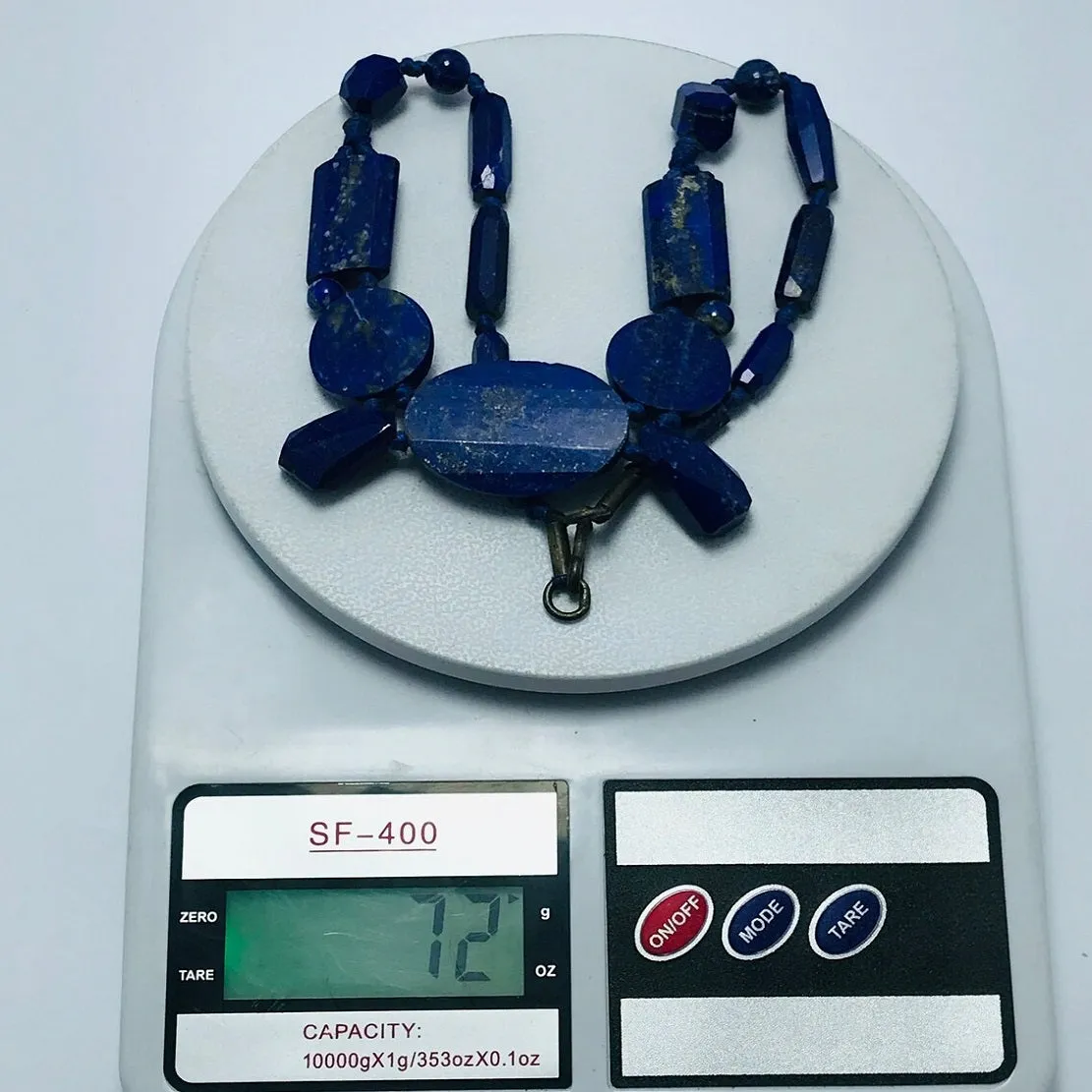 Vintage Lapis Lazuli Stone Beaded Tribal Necklace
