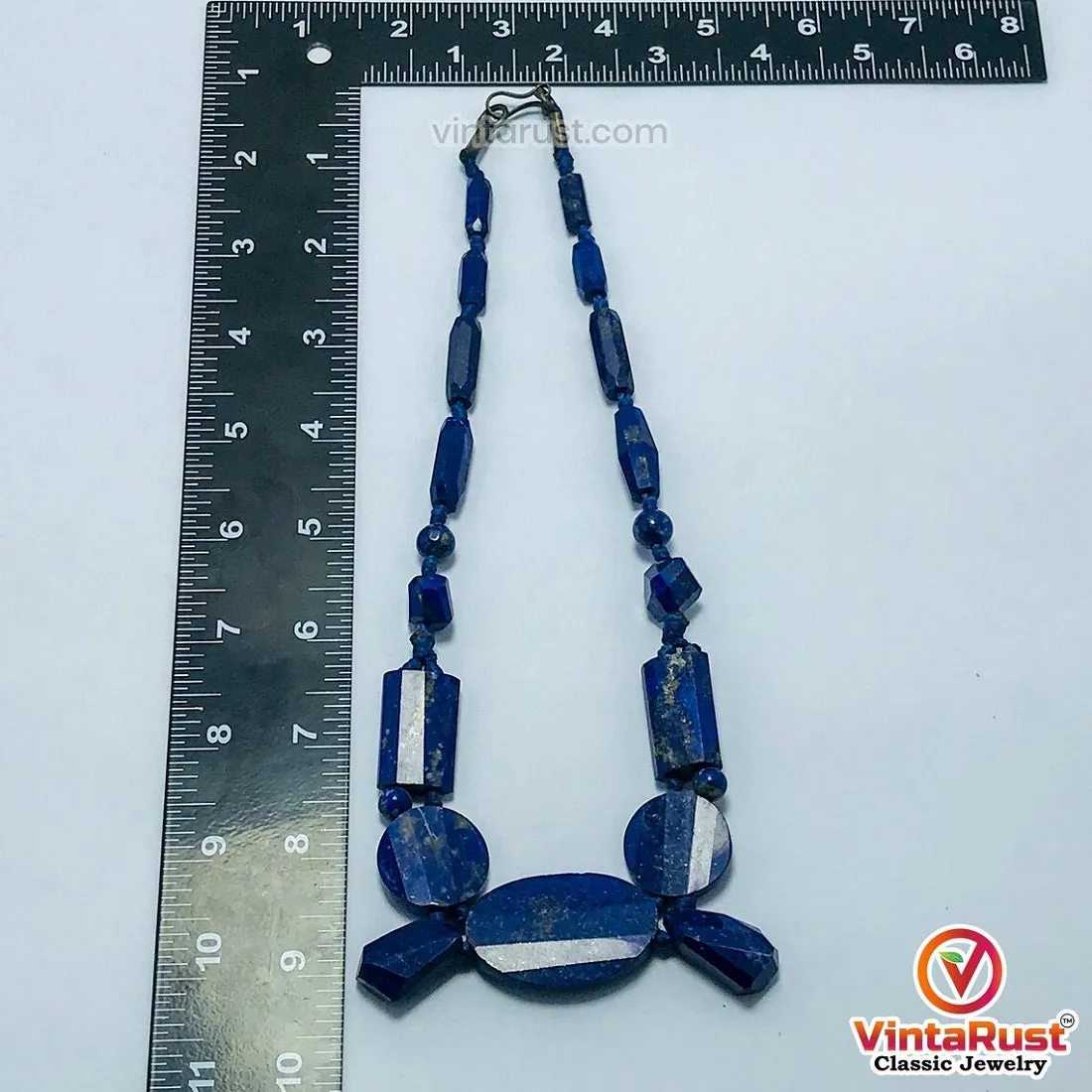 Vintage Lapis Lazuli Stone Beaded Tribal Necklace