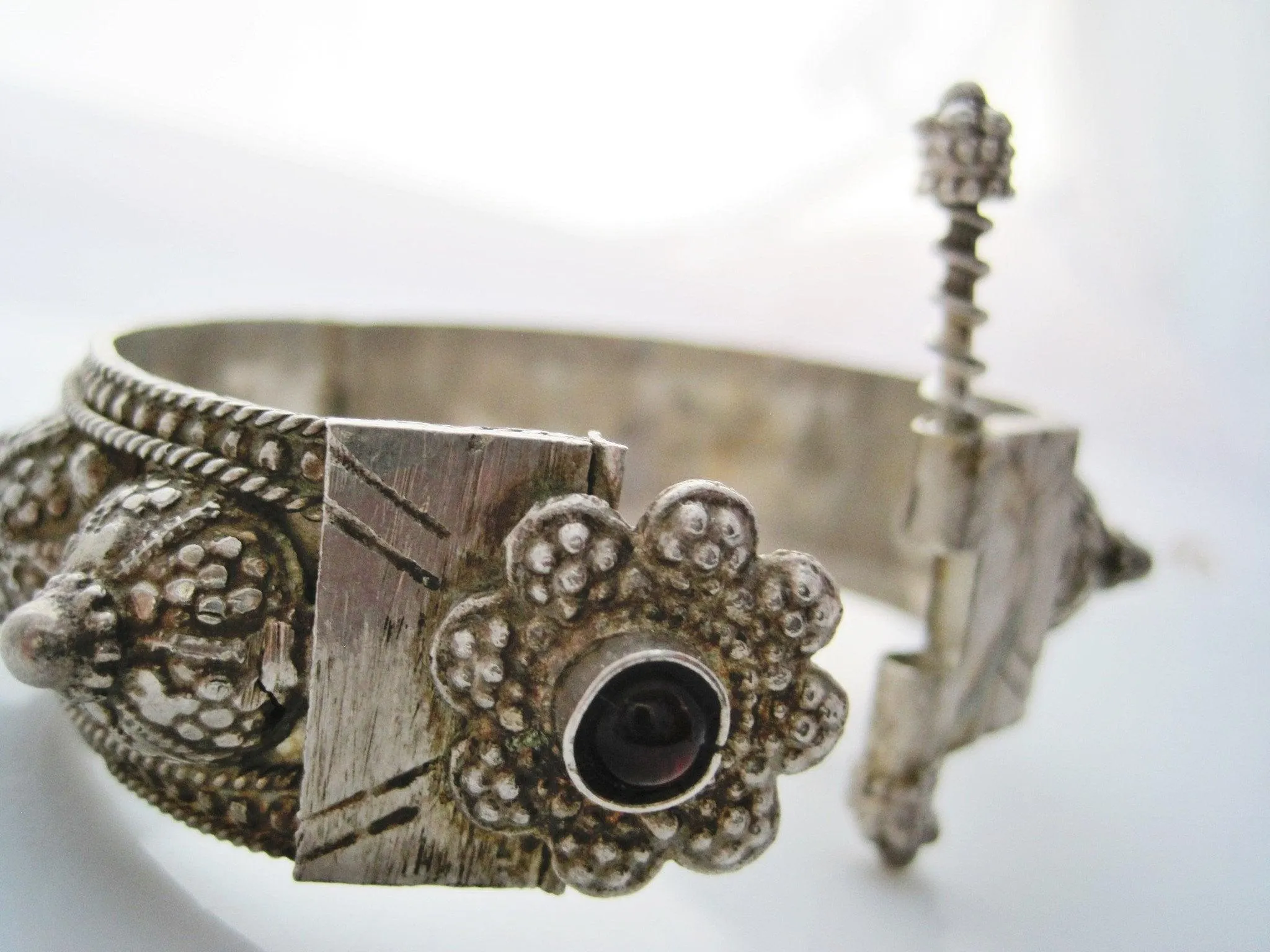 Vintage Silver Yemeni Coffee Bean Spike Bracelet