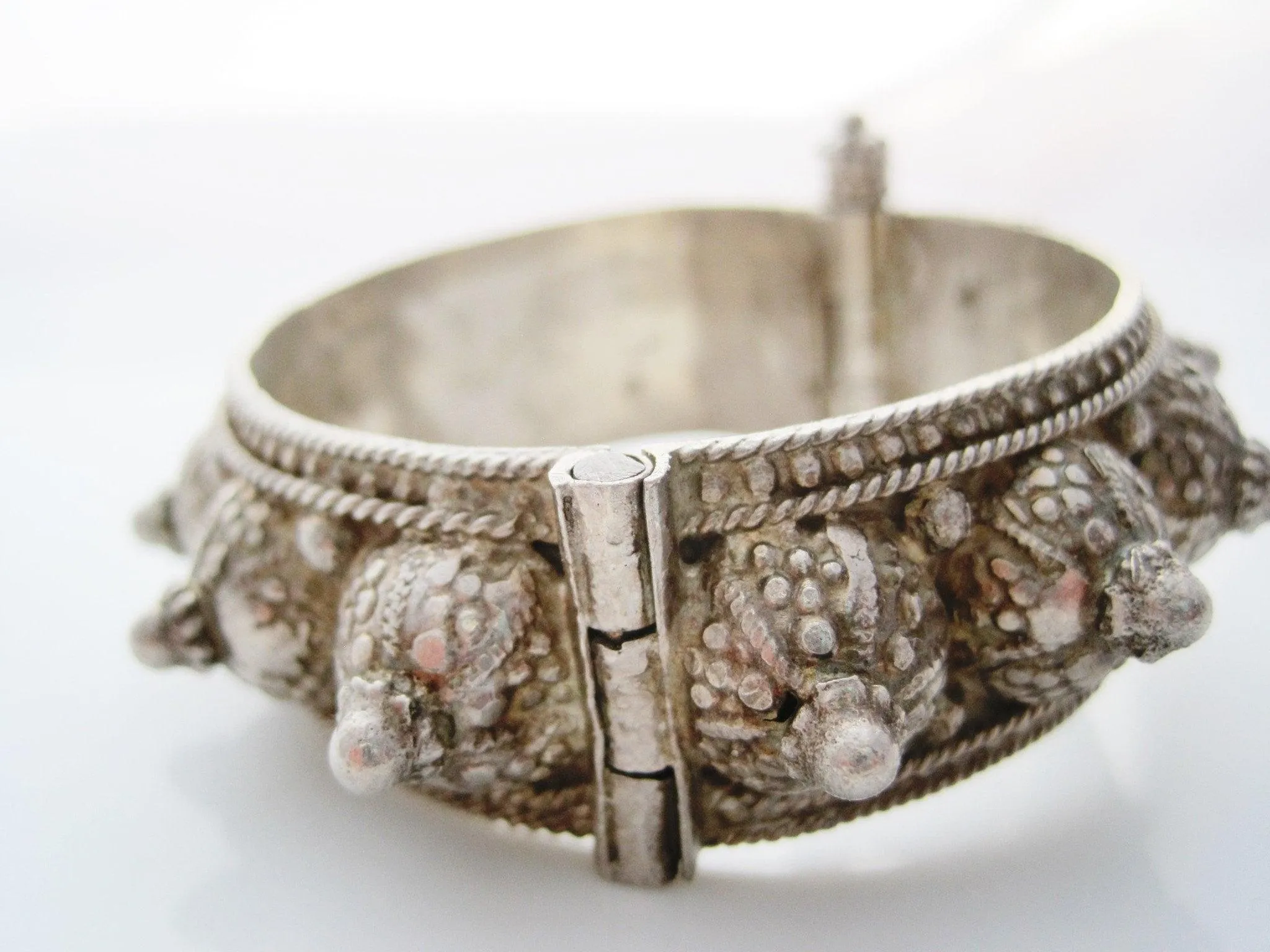 Vintage Silver Yemeni Coffee Bean Spike Bracelet