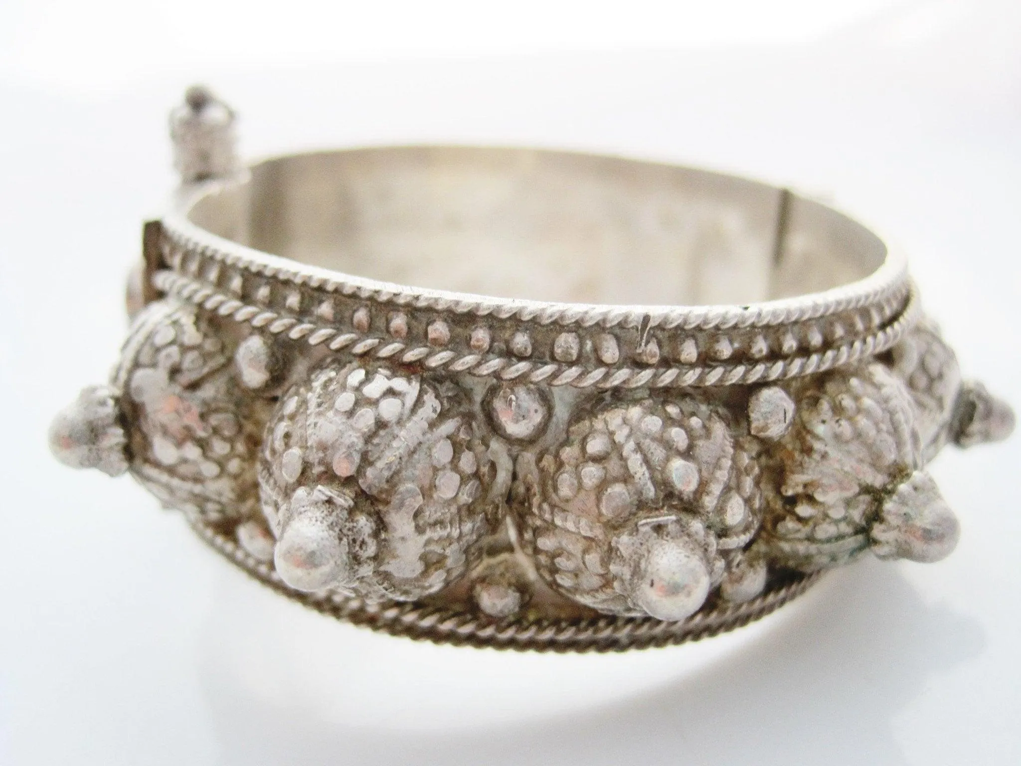 Vintage Silver Yemeni Coffee Bean Spike Bracelet