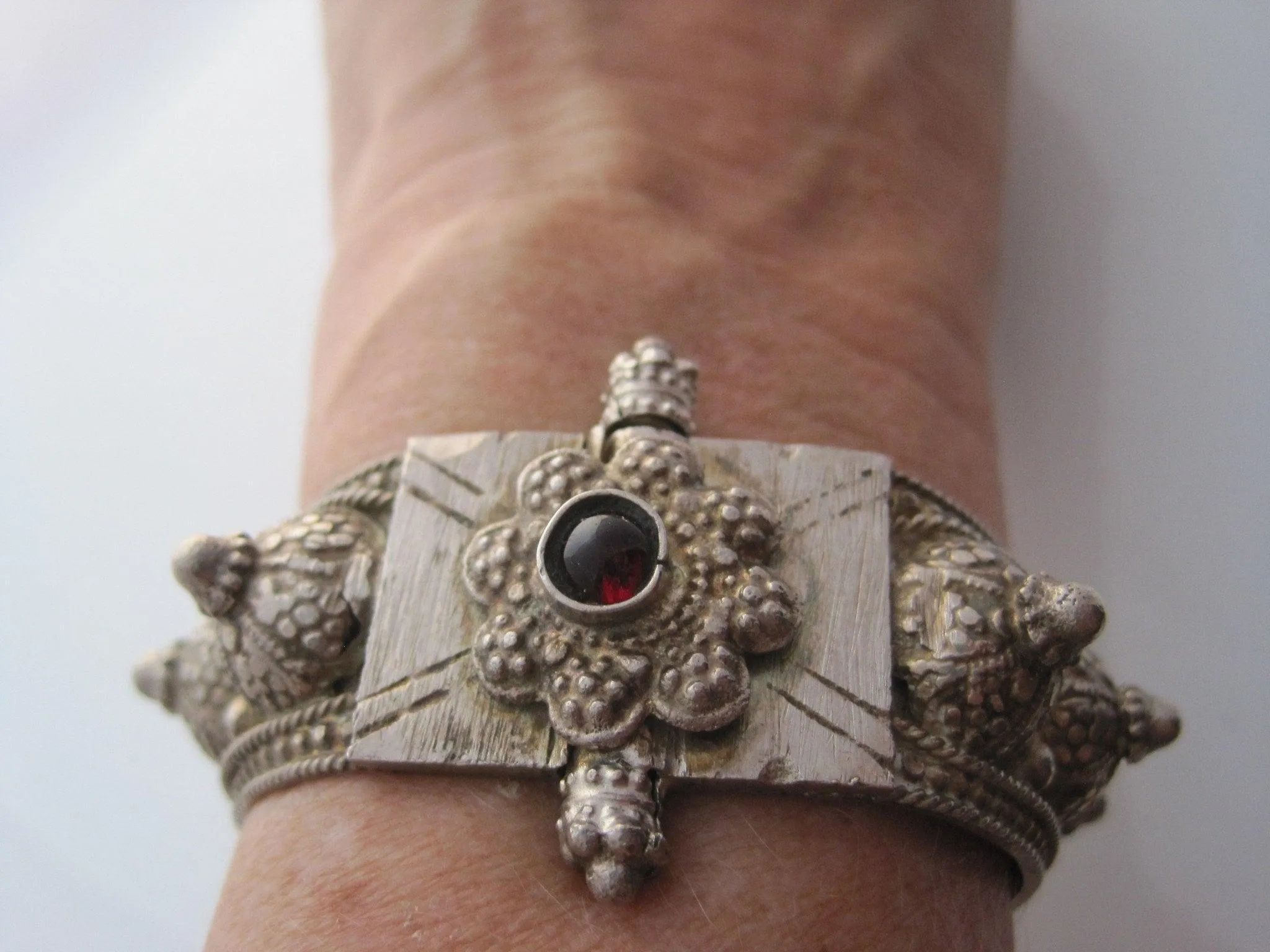 Vintage Silver Yemeni Coffee Bean Spike Bracelet