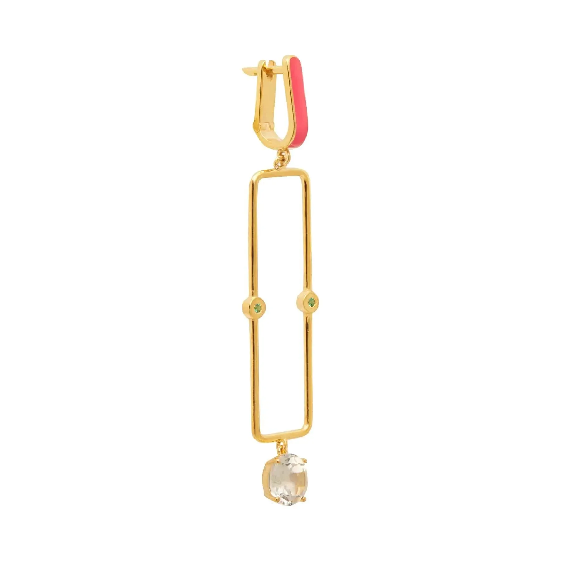 White Topaz Long Bar Earrings